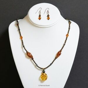 NEW - S20 - Fresh water pearl and antique glass bead necklace set- one of a kind